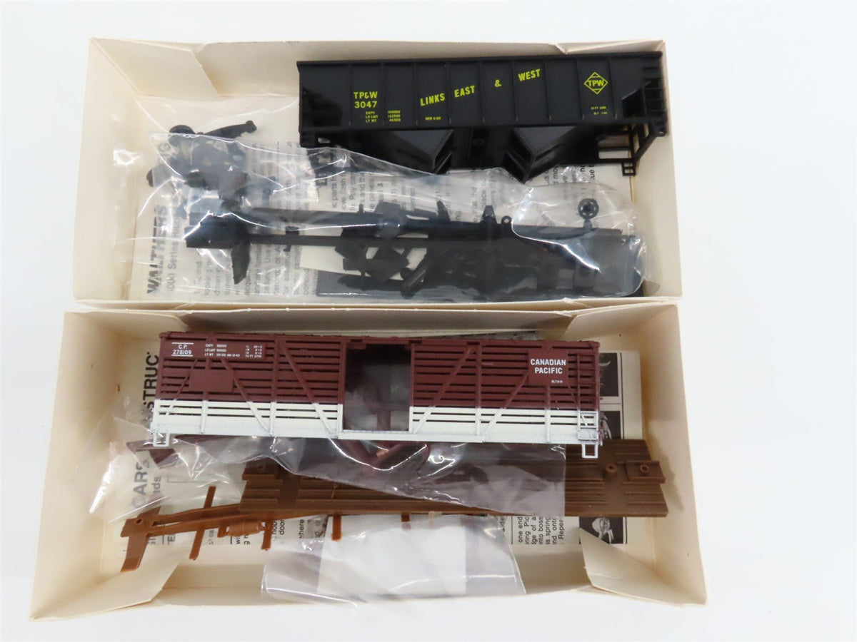 HO Scale LOT of 13 Walthers TP&amp;W/RDG/GN/CP/C&amp;O/&amp; More Assorted Freight Car Kits