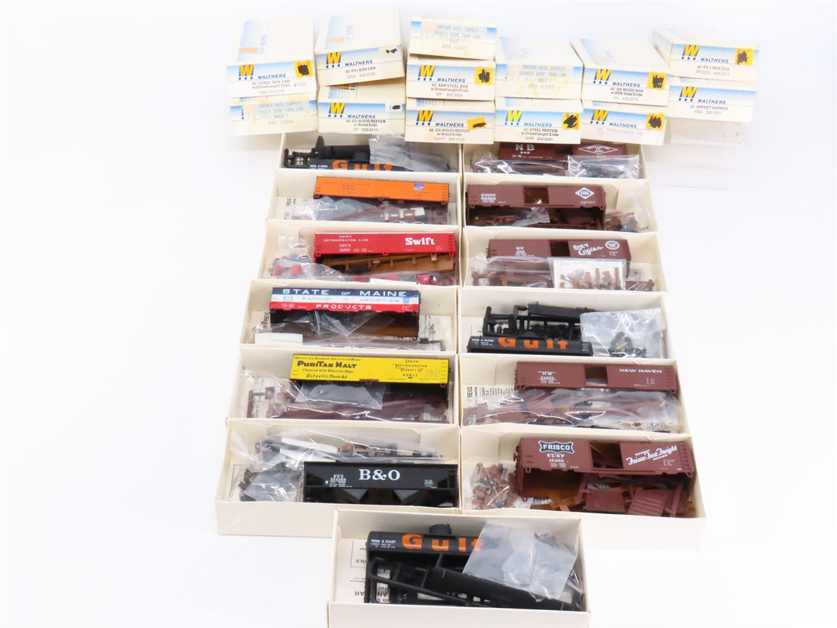 HO Scale LOT of 13 Walthers WRNX/MP/NH/B&amp;O/BAR/&amp; More Assorted Freight Car Kits