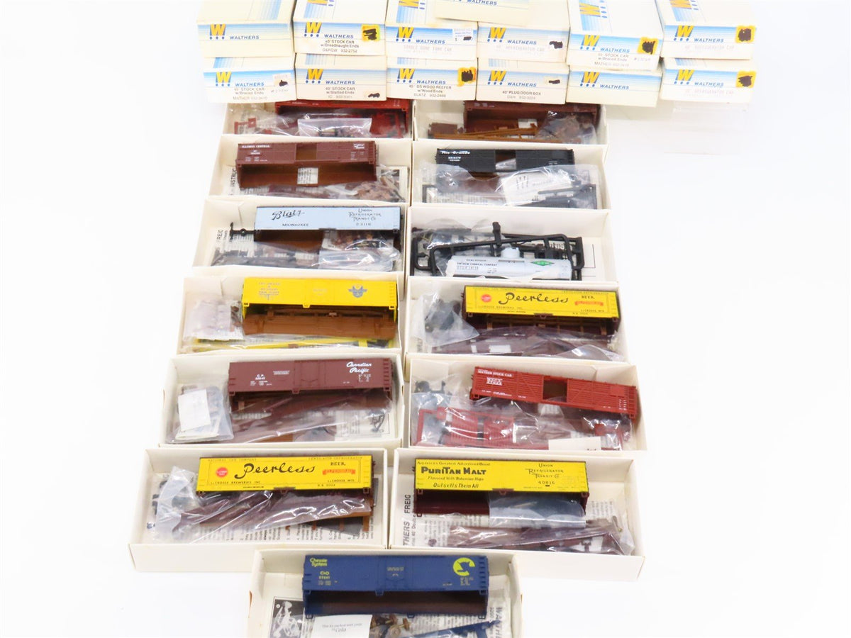 HO Scale LOT of 13 Walthers C&amp;O/IC/D&amp;H/D&amp;RGW/UP/&amp; More Assorted Freight Car Kits