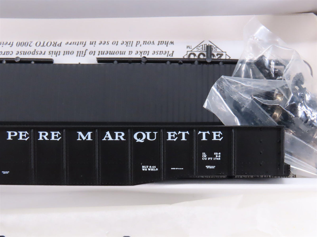 HO Scale PROTO 2000 #8484 PM Pere Marquette 52&#39; 6&quot; Drop End Mill Gondola #18937