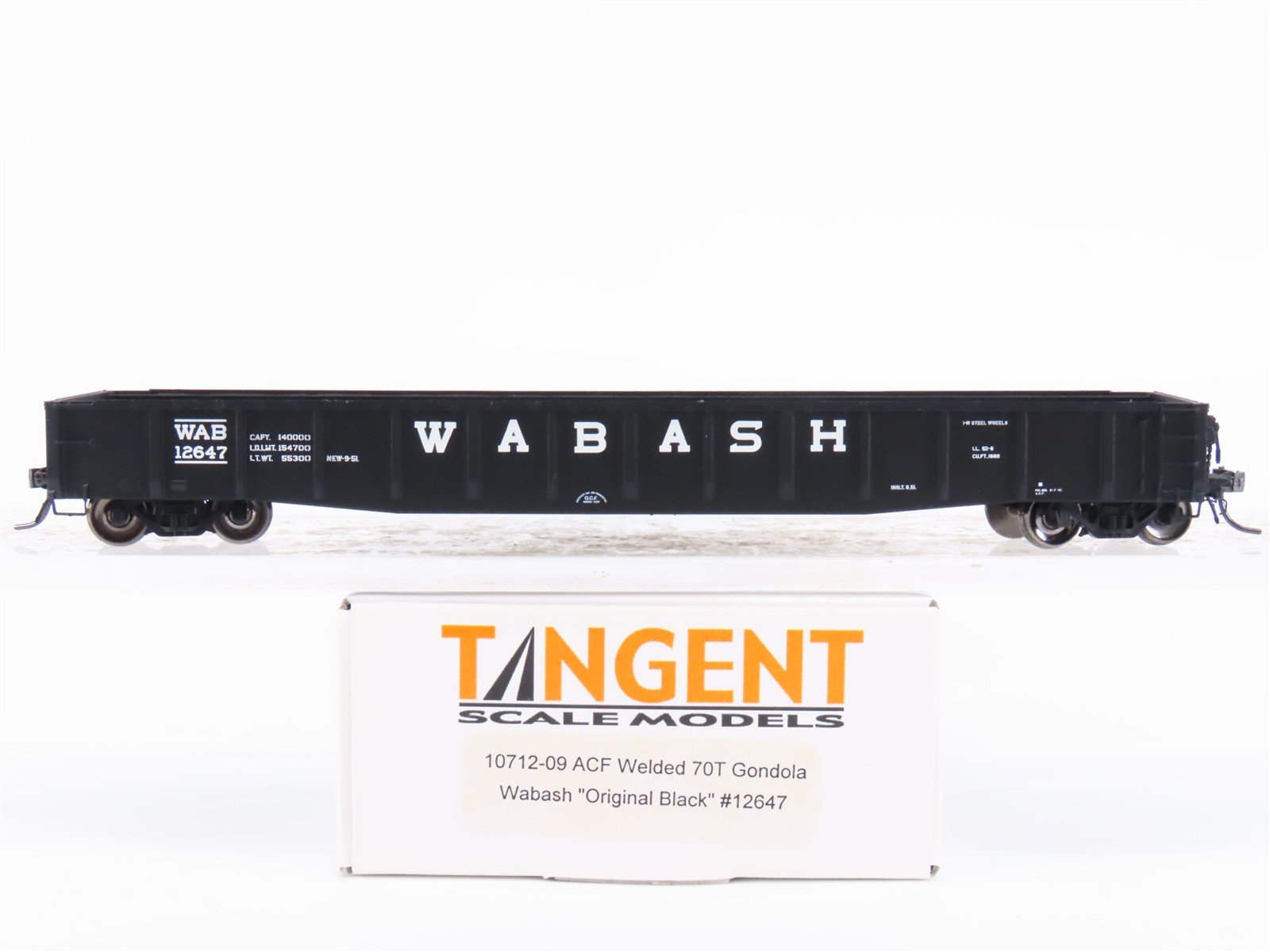 HO Scale Tangent 10712-09 WAB Wabash Railroad Open Gondola #12647