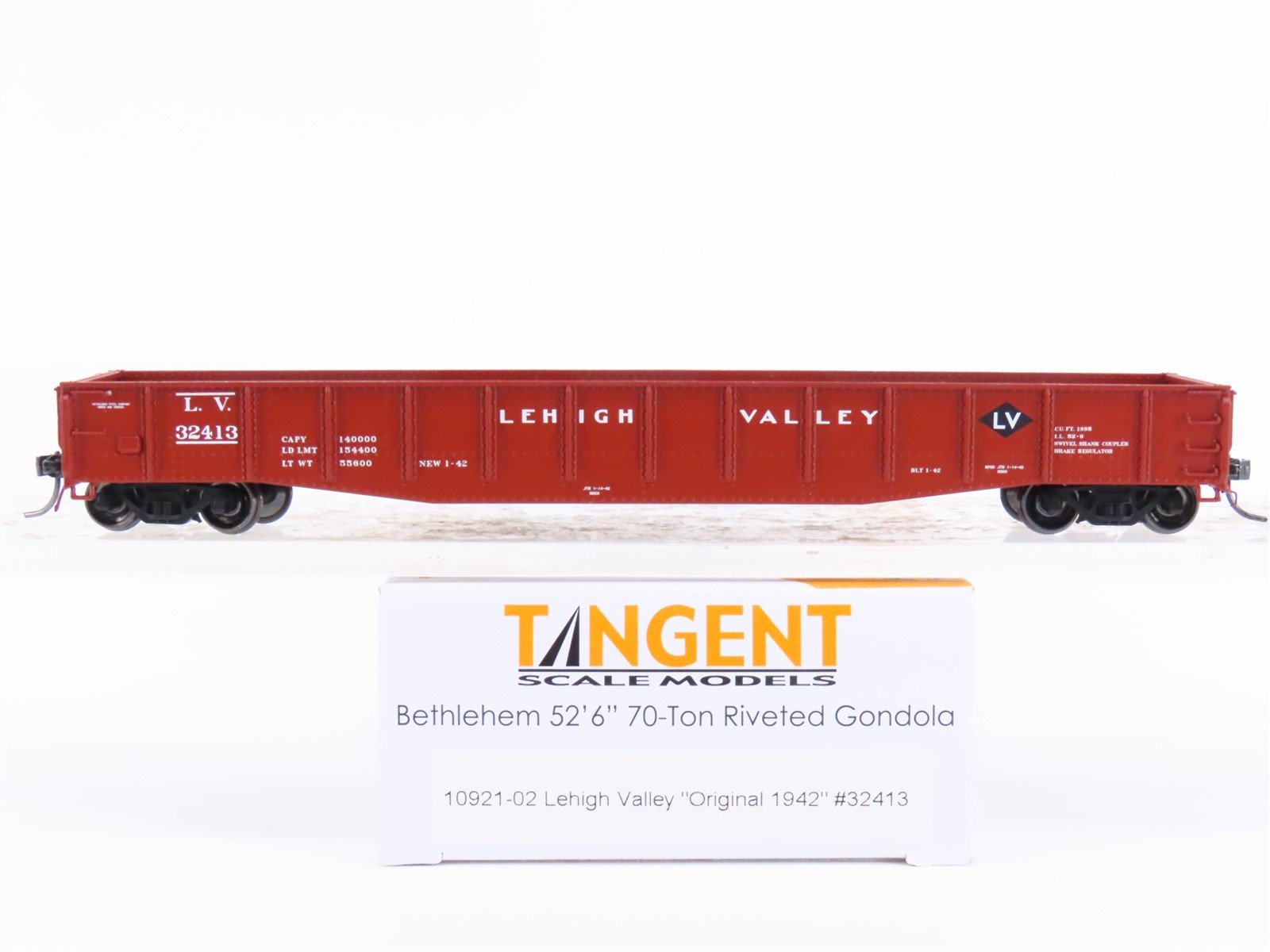 HO Scale Tangent 10921-02 LV Lehigh Valley Railroad Open Gondola #32413