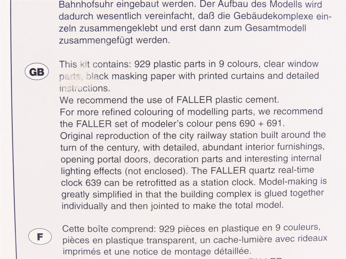 HO 1/87 Scale FALLER Kit #111 &quot;Neustadt (Weinstrasse)&quot; Railway Station