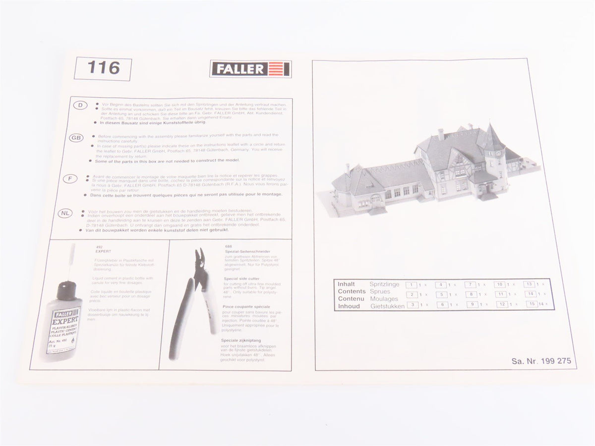 HO 1/87 Scale FALLER Kit #116 &quot;Schwarzburg&quot; Train Station