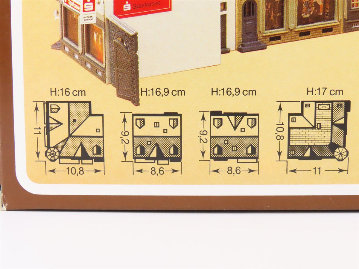 HO Scale FALLER Kit #B-925 &quot;Schiller Street&quot; Townhouse Shops Set