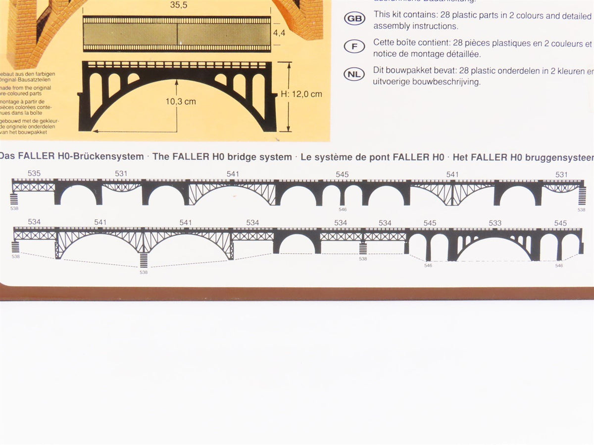 HO 1/87 Scale FALLER Kit #533 Stone Arch Bridge