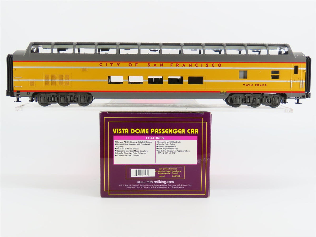 O Gauge 3-Rail MTH 20-6766 UP Union Pacific Vista Dome Passenger Car Twin Peaks