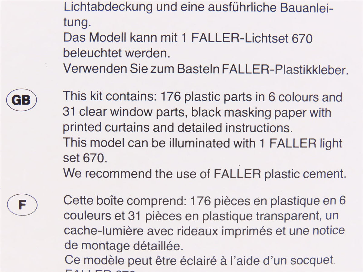 HO 1/87 Scale FALLER Kit #B-385 &quot;Falkeneck&quot; Hunter&#39;s Lodge Medieval Chateau