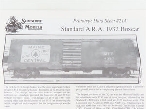 HO Scale Sunshine Models Kit #21.8 UP Union Pacific A.R.A. 1932 Box Car