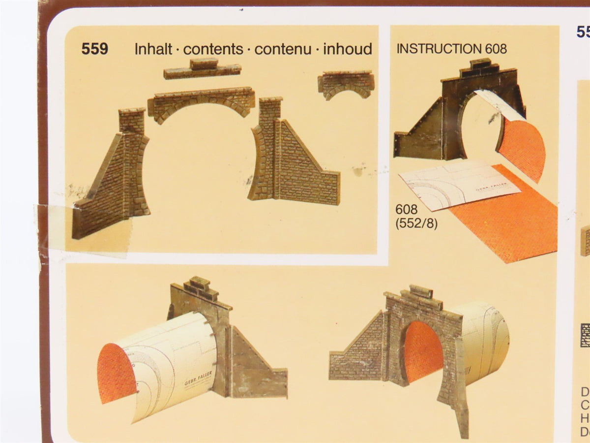 HO 1/87 Scale FALLER Kit #559 Tunnel Portal for Electric Locomotives - Weathered