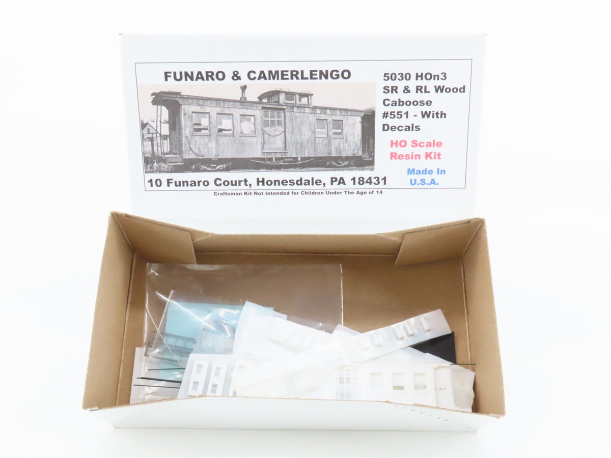 HOn3 Funaro &amp; Camerlengo Kit #5030 SR&amp;RL Sandy River &amp; Rangeley Lakes Caboose