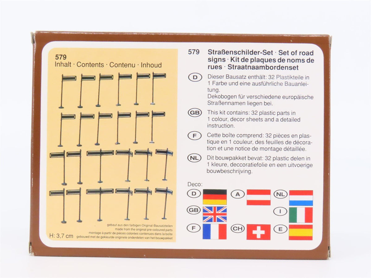 HO 1/87 Scale FALLER Kit #579 European Street Signs