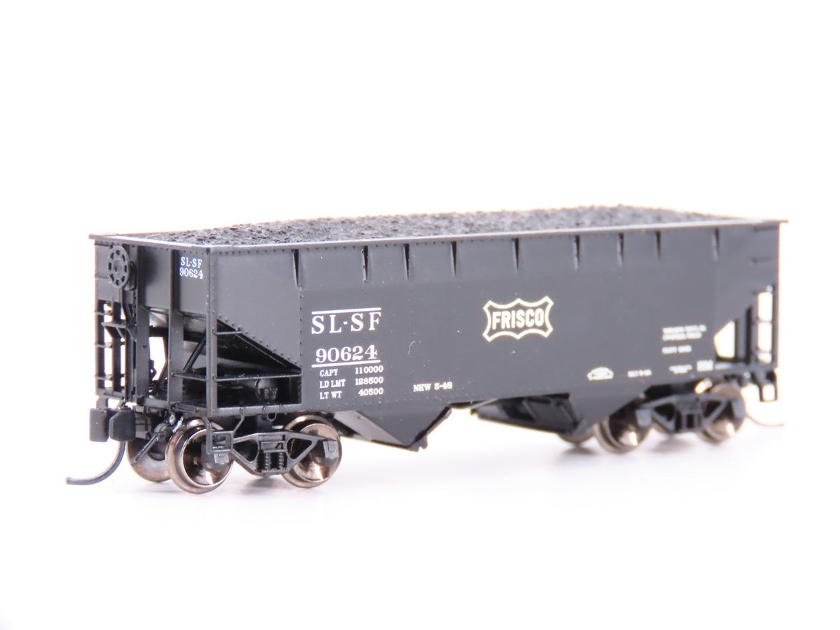 N Scale Bluford Shops #66151 SL-SF Frisco 2-Bay Hopper #90264 w/ Load