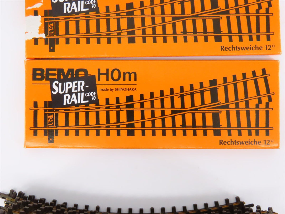 LOT of 15 HOm Scale BEMO Narrow Gauge Code 70 Curved &amp; Left-Hand Turnout Tracks