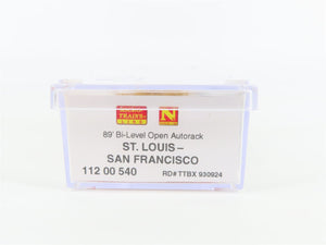 N Micro-Trains MTL #11200540 SL-SF Frisco 89' Bi-Level Open Auto Rack #930924