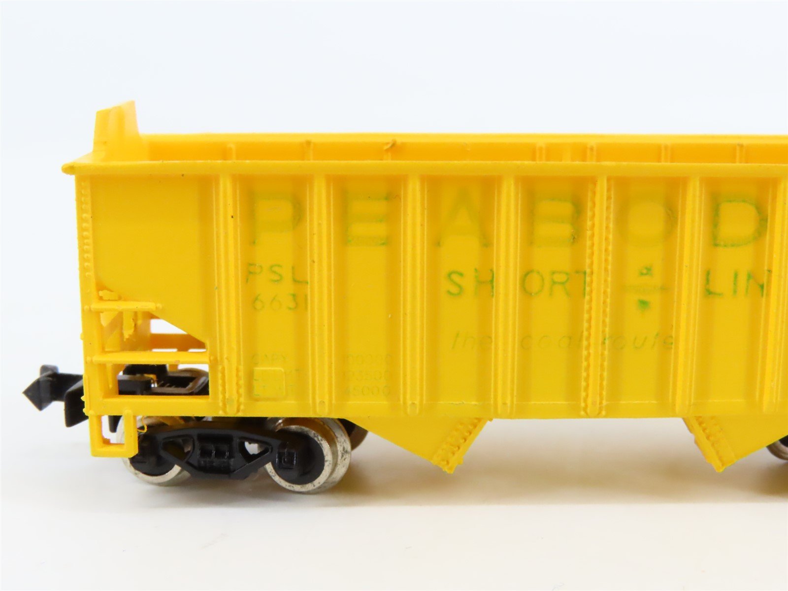 N Scale Life-Like 7745 PSL Peabody Short Line 2-Bay Open Hopper #6631