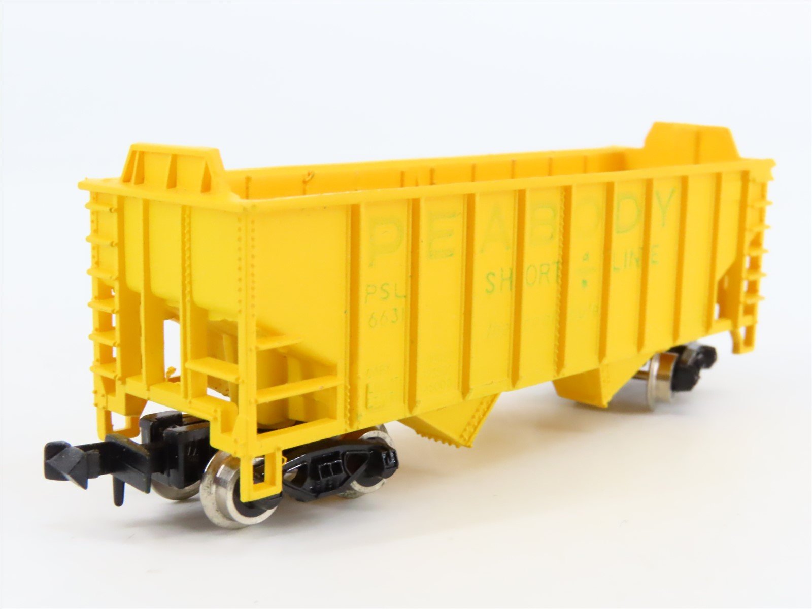 N Scale Life-Like 7745 PSL Peabody Short Line 2-Bay Open Hopper #6631
