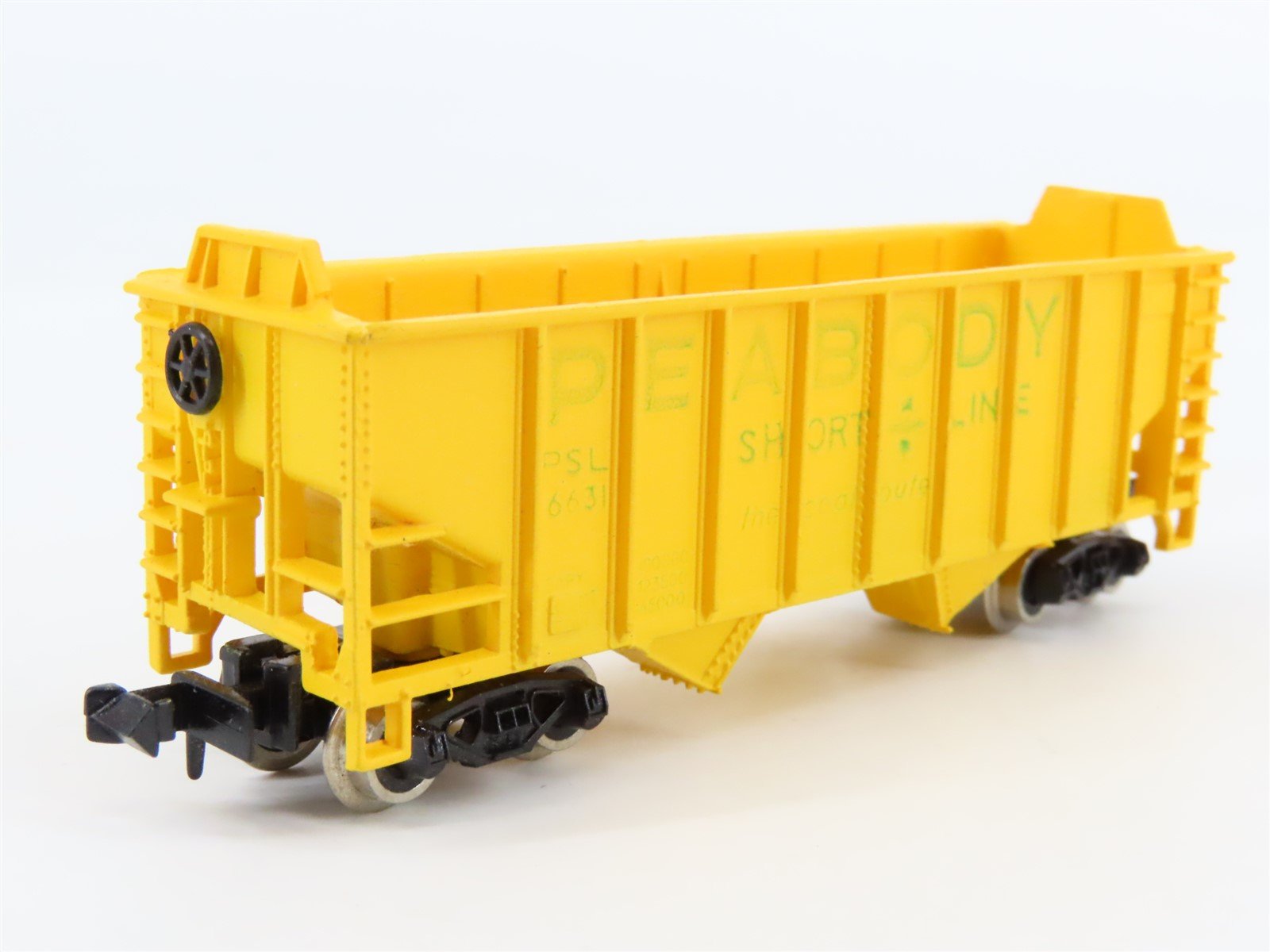 N Scale Life-Like 7745 PSL Peabody Short Line 2-Bay Open Hopper #6631