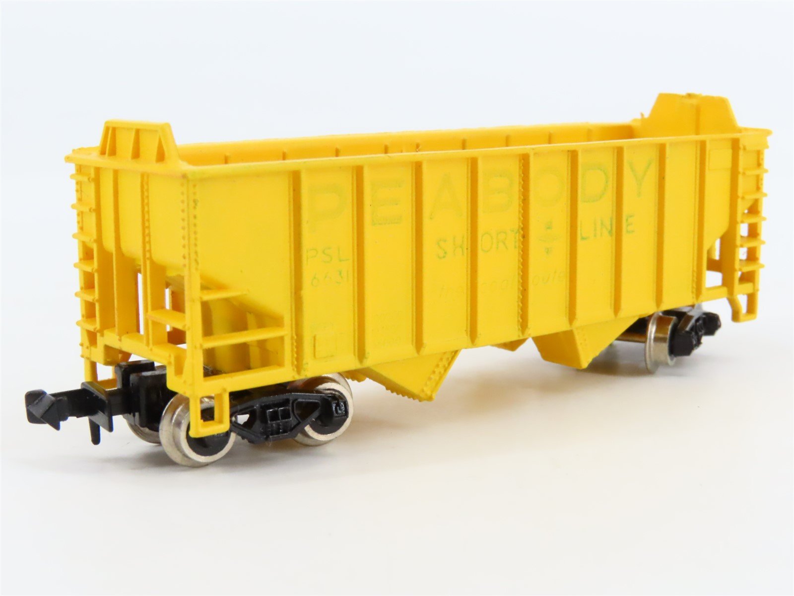 N Scale Life-Like 7745 PSL Peabody Short Line 2-Bay Open Hopper #6631