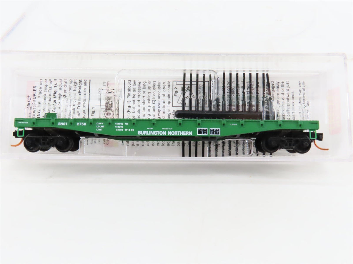 N Scale Micro-Trains MTL 04500200 BN Burlington Northern 50&#39; Flat Car #612750