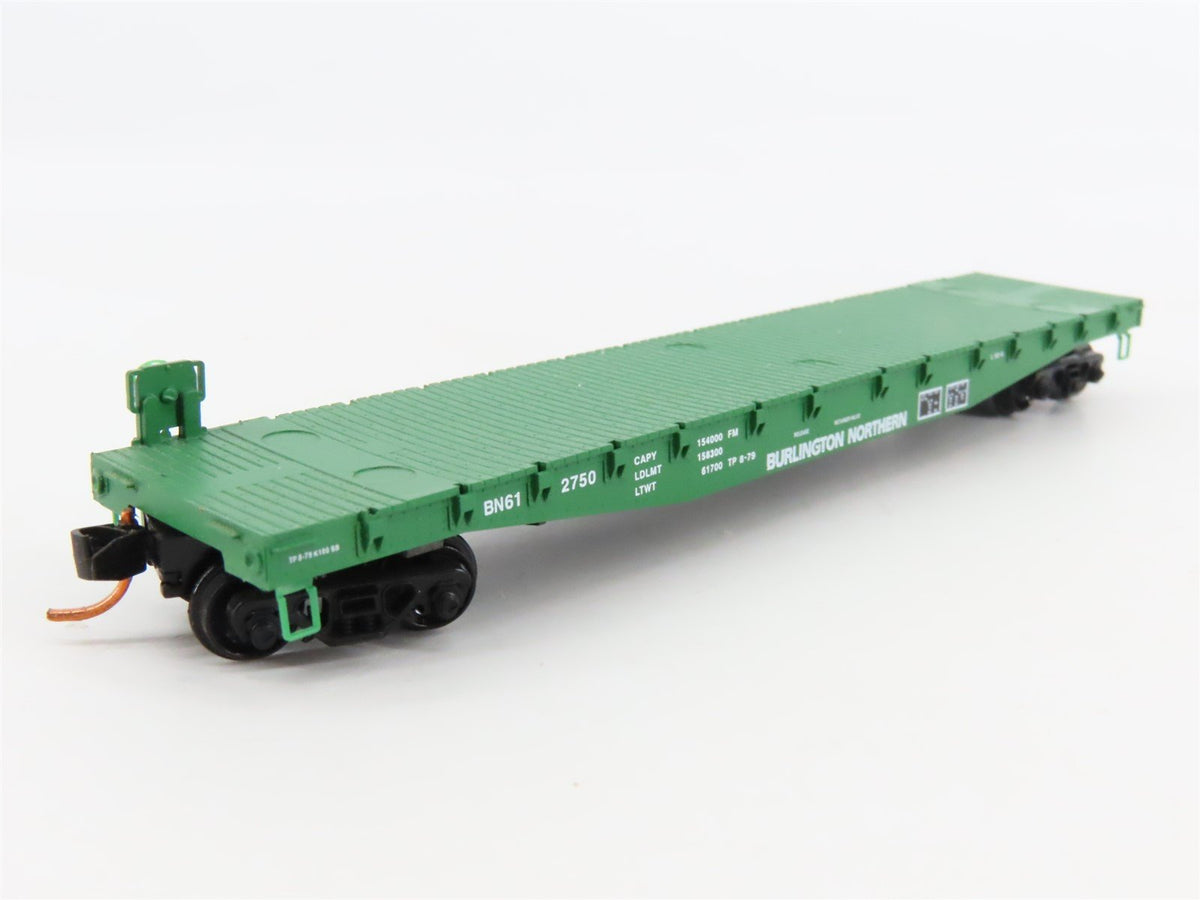 N Scale Micro-Trains MTL 04500200 BN Burlington Northern 50&#39; Flat Car #612750