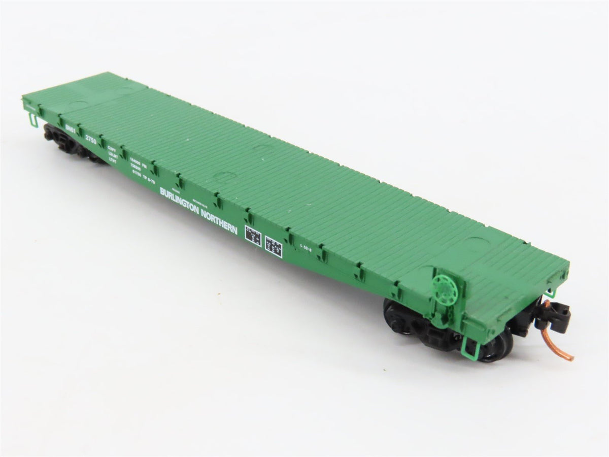 N Scale Micro-Trains MTL 04500200 BN Burlington Northern 50&#39; Flat Car #612750