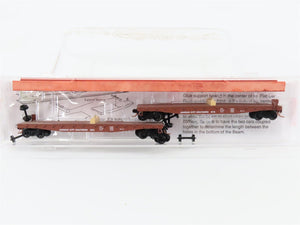 N Scale Micro-Trains MTL 04500290 KCS Kansas City Southern 2 Flat Cars w/ Beam