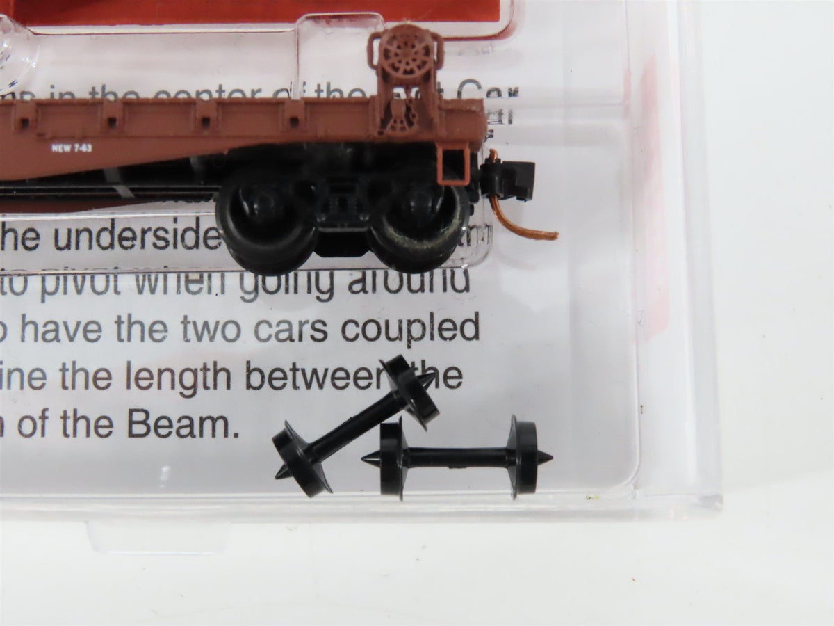 N Scale Micro-Trains MTL 04500290 KCS Kansas City Southern 2 Flat Cars w/ Beam