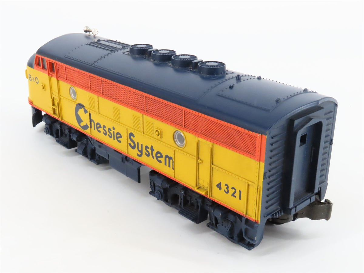 O Gauge 3-Rail MTH 30-2119 B&amp;O Chessie System Diesel Locomotive #4321 Unpowered