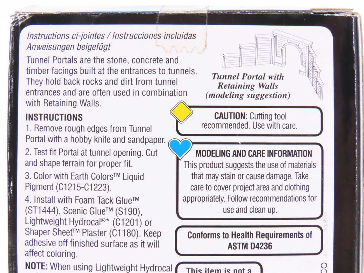 N 1/160 Scale Woodland Scenics C1152 Tunnel Portals - Two Concrete Portals