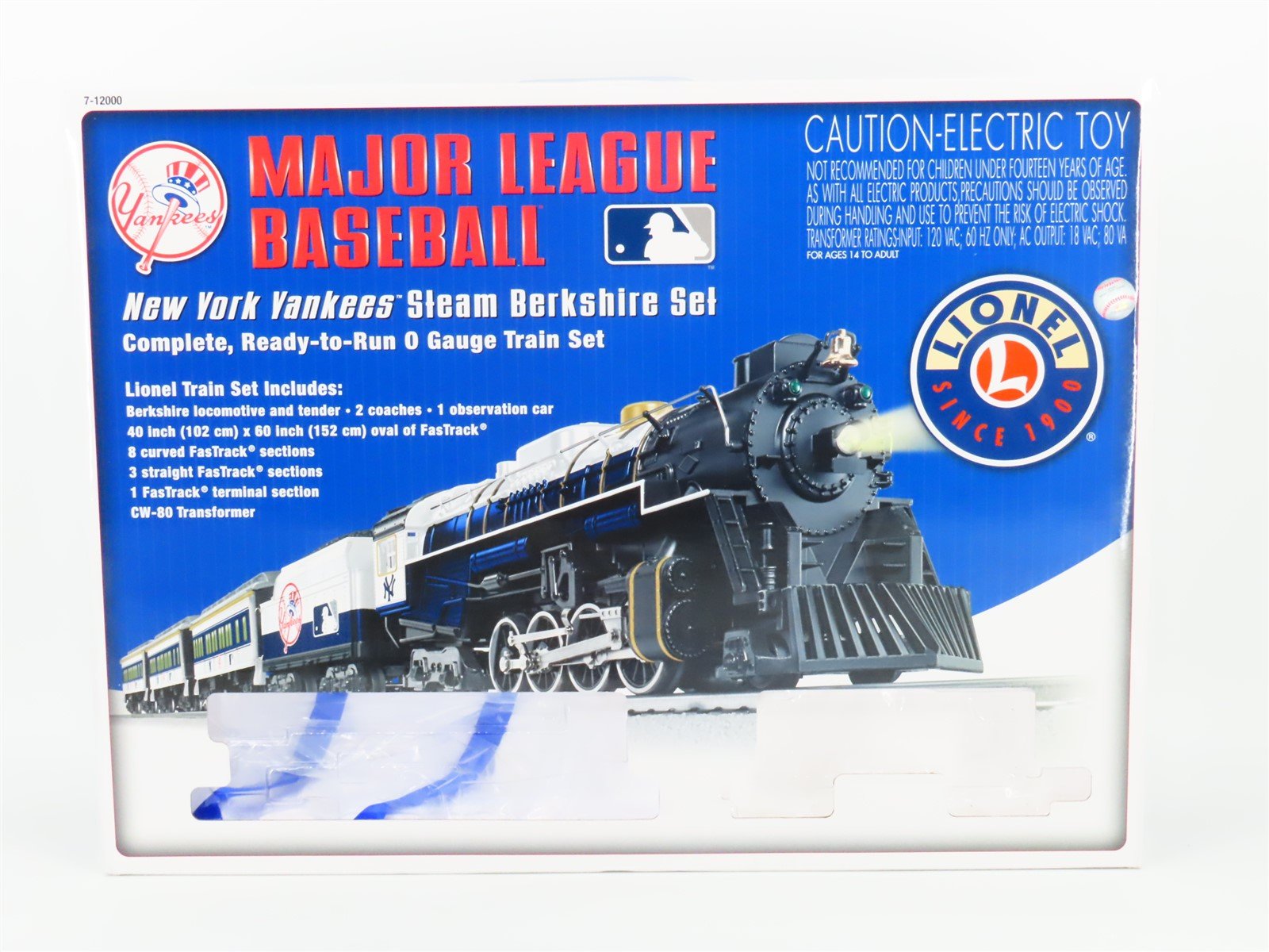 O Gauge 3-Rail Lionel 7-12000 New York Yankees Berkshire Steam & Passenger Set