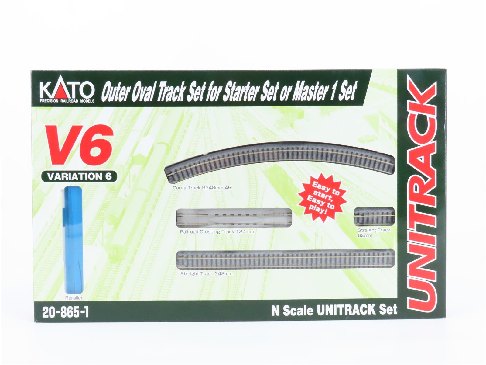 N KATO #20-865-1 Unitrack V6 Outer Oval Track Set for Starter or Master 1 Set