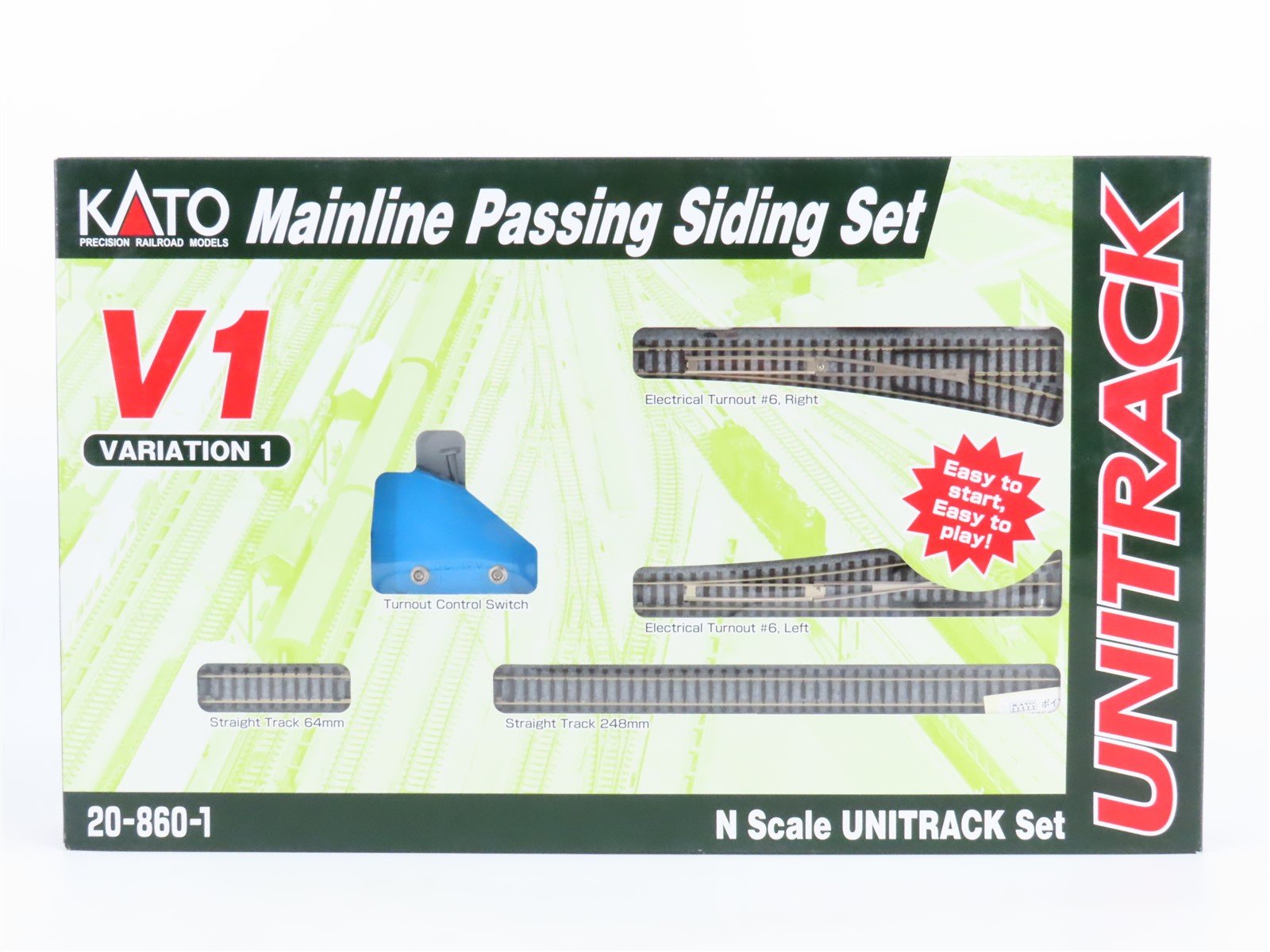 N Scale KATO #20-860-1 Unitrack V1 Mainline Passing Siding Set