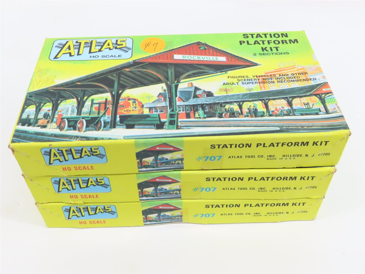 Lot of 9 HO Atlas Kits Trackside Shanty, Telephone Shanty &amp; Station Platform