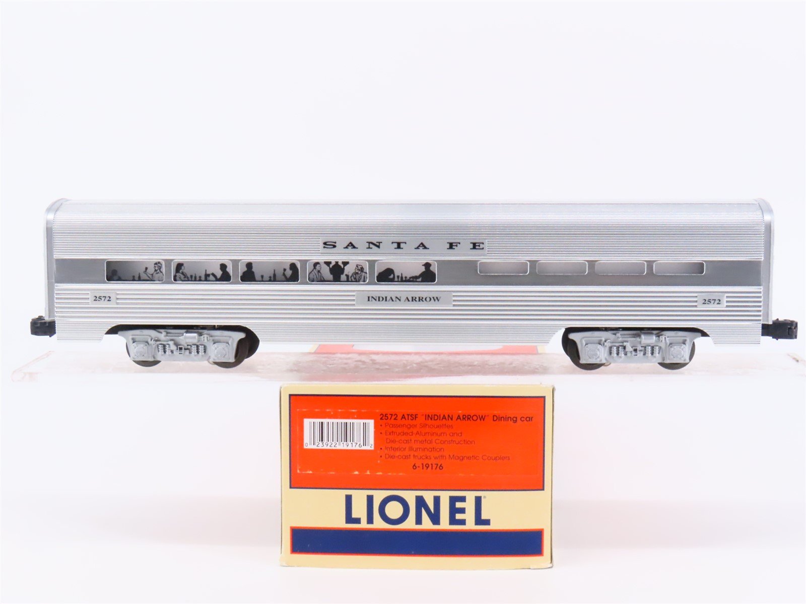 O Gauge 3-Rail Lionel 6-19176 ATSF Santa Fe Diner Passenger 2572 "Indian Arrow"