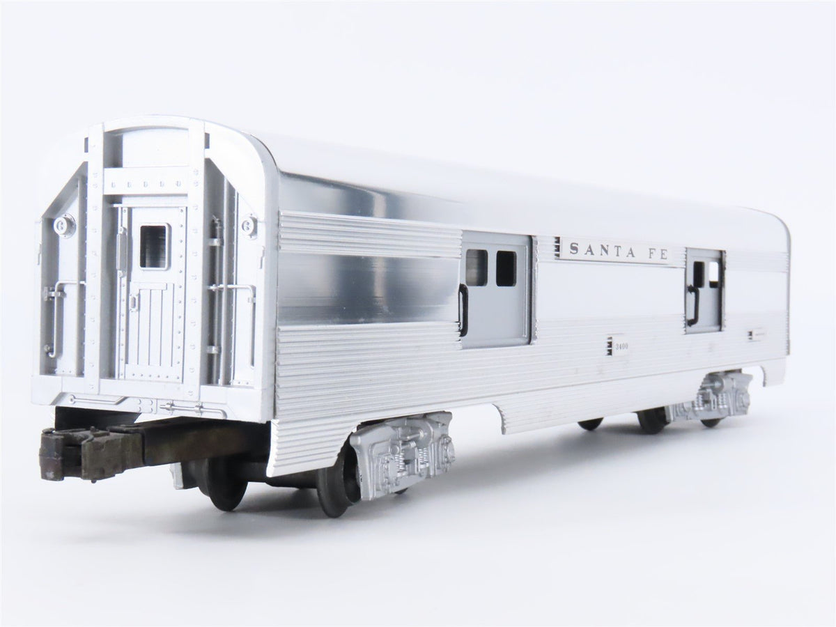 O Gauge 3-Rail Lionel 6-19109 ATSF Santa Fe Aluminum Baggage Passenger Car #3400