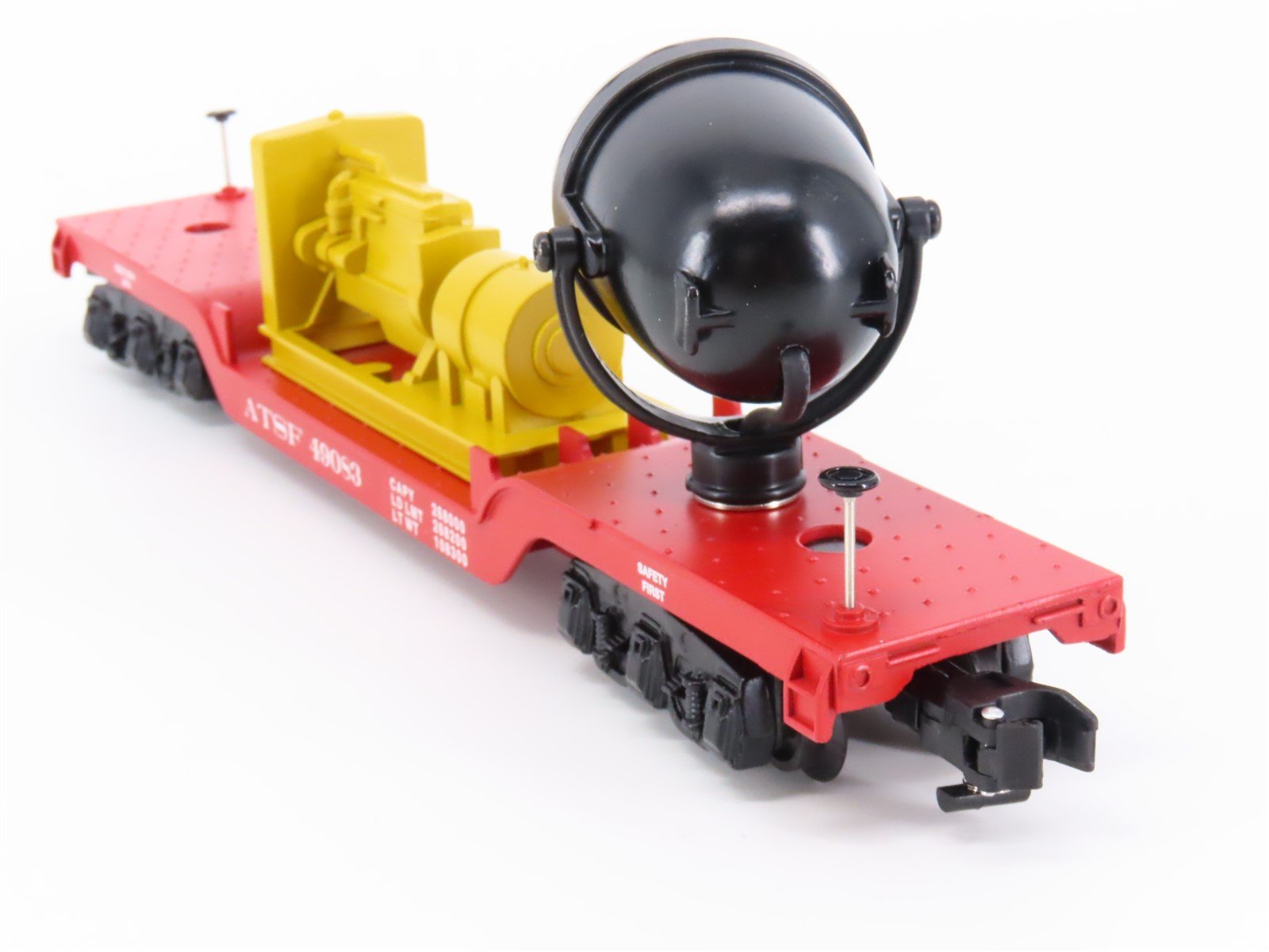 S Scale American Flyer 6-49083 ATSF Santa Fe Depressed Center Searchlight Car