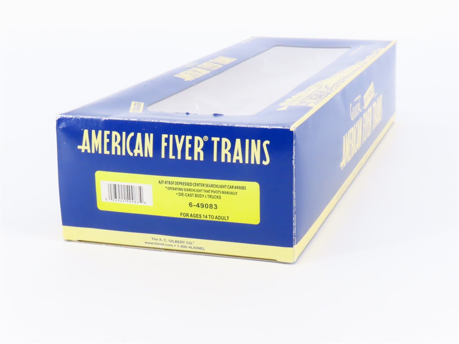 S Scale American Flyer 6-49083 ATSF Santa Fe Depressed Center Searchlight Car
