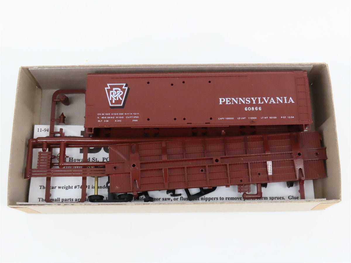 Lot of 12 HO Scale Bowser Kits PRR Pennsylvania Railroad 40&#39; &amp; 50&#39; Box Cars