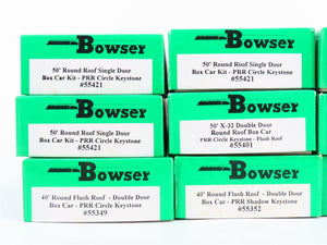 Lot of 12 HO Scale Bowser Kits PRR Pennsylvania Railroad 40' & 50' Box Cars