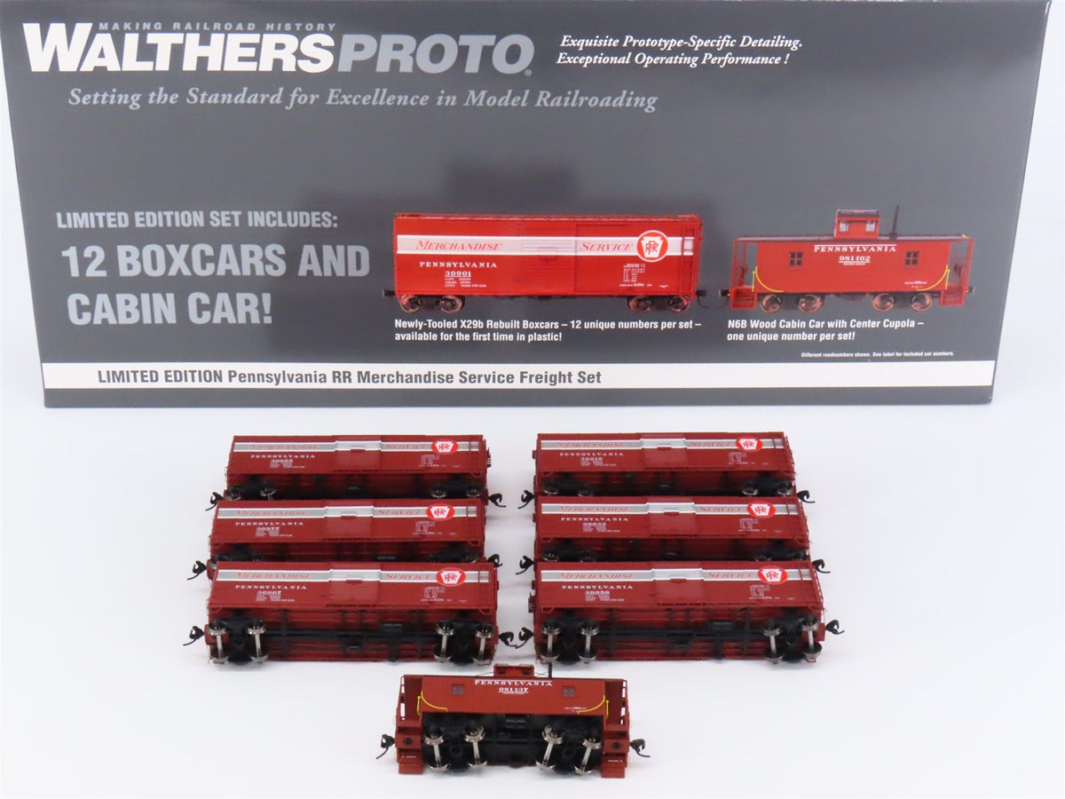 HO Walthers Proto Set #1 920-900 PRR Pennsylvania Box Cars &amp; Caboose - Set of 7