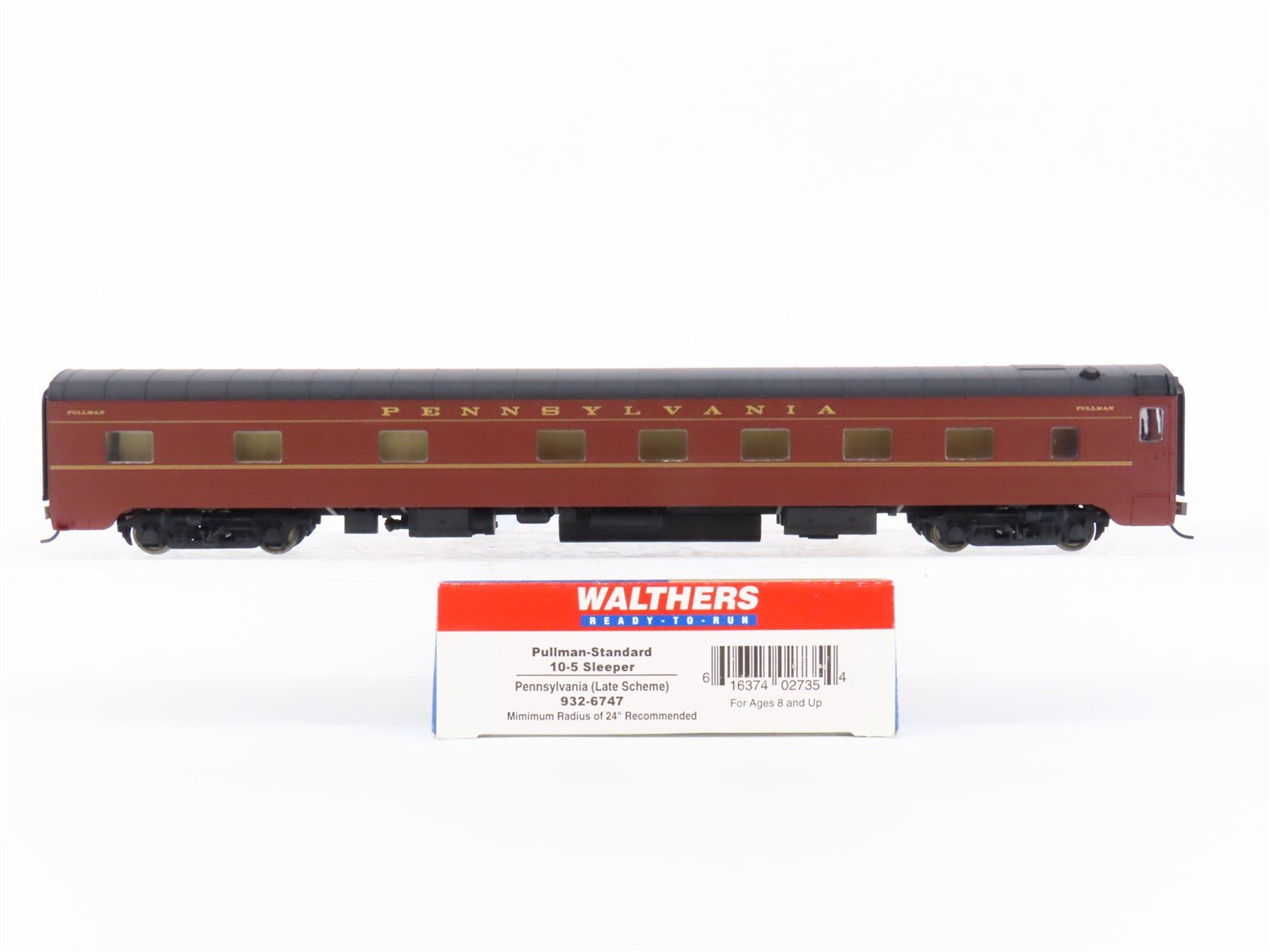 HO Scale Walthers 932-6747 PRR Pennsylvania Railroad Pullman Sleeper Passenger