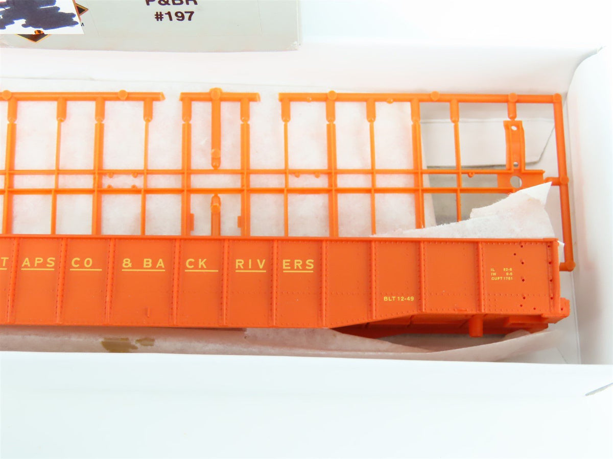 HO Scale PROTO 2000 P&amp;BR Patapsco &amp; Back Rivers 52&#39; 6&quot; Mill Gondola #197 Kit