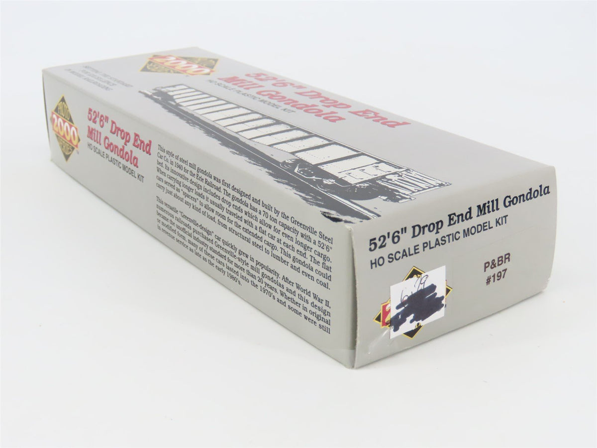 HO Scale PROTO 2000 P&amp;BR Patapsco &amp; Back Rivers 52&#39; 6&quot; Mill Gondola #197 Kit