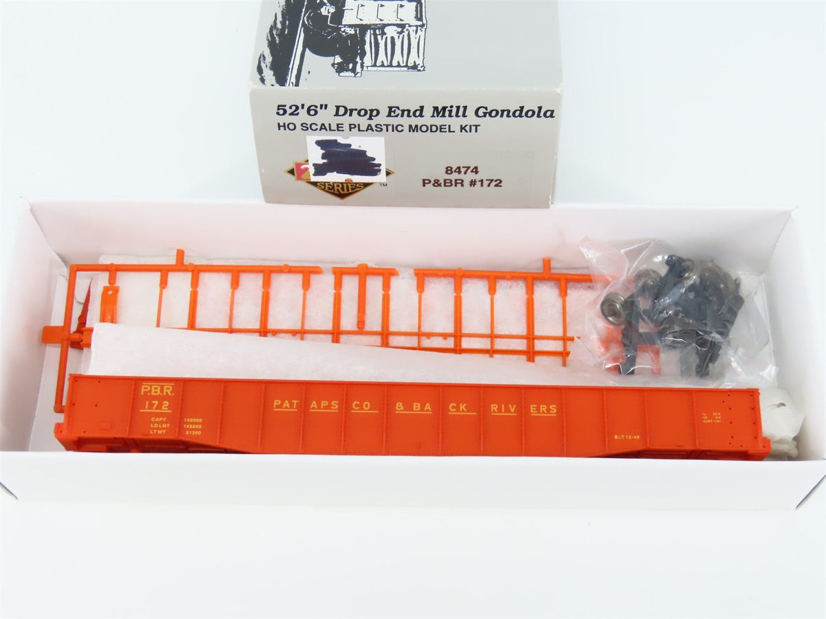 HO PROTO 2000 Kit #8474 P&amp;BR Patapsco &amp; Back Rivers 52&#39; 6&quot; Mill Gondola #172