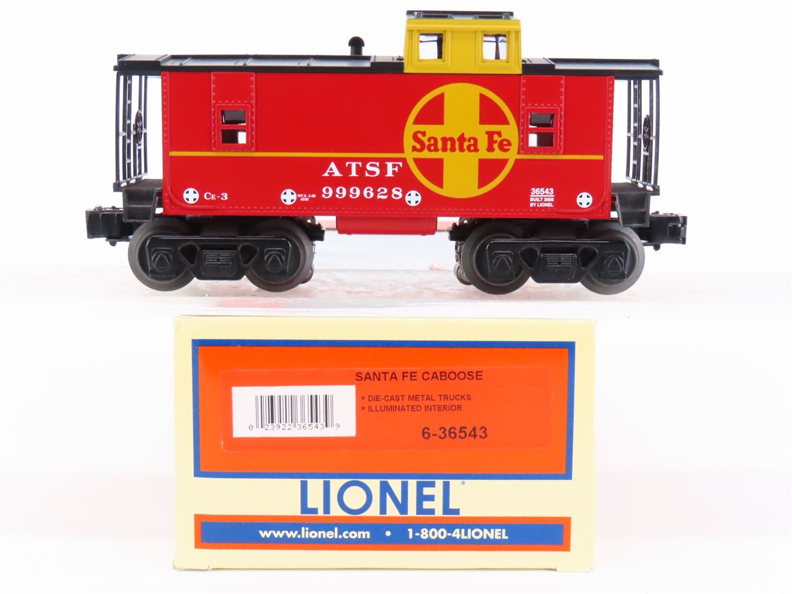 O Gauge 3-Rail Lionel 6-36543 ATSF Santa Fe Offset Cupola Caboose #999628