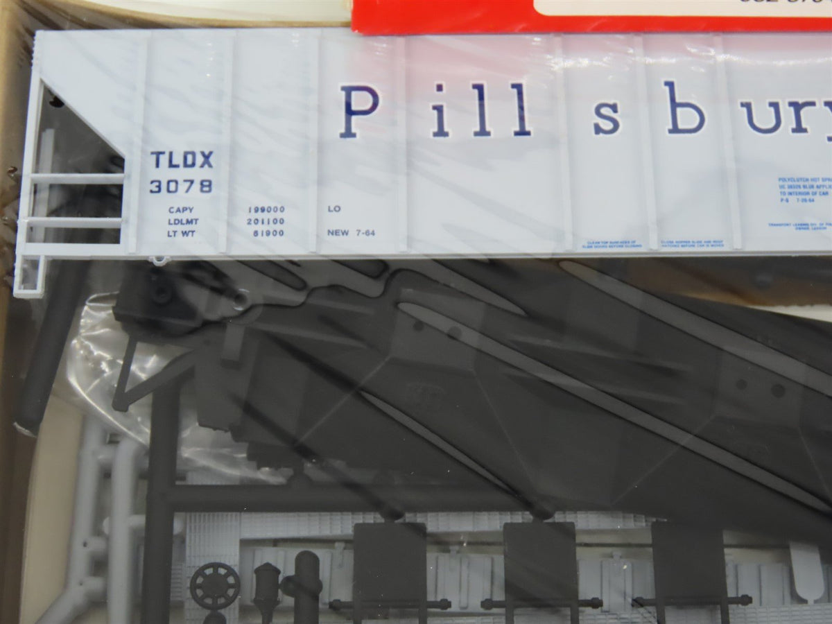 HO Scale Walthers 932-5704 TLDX Pillsbury Covered 3-Bay Hopper #3078 Kit