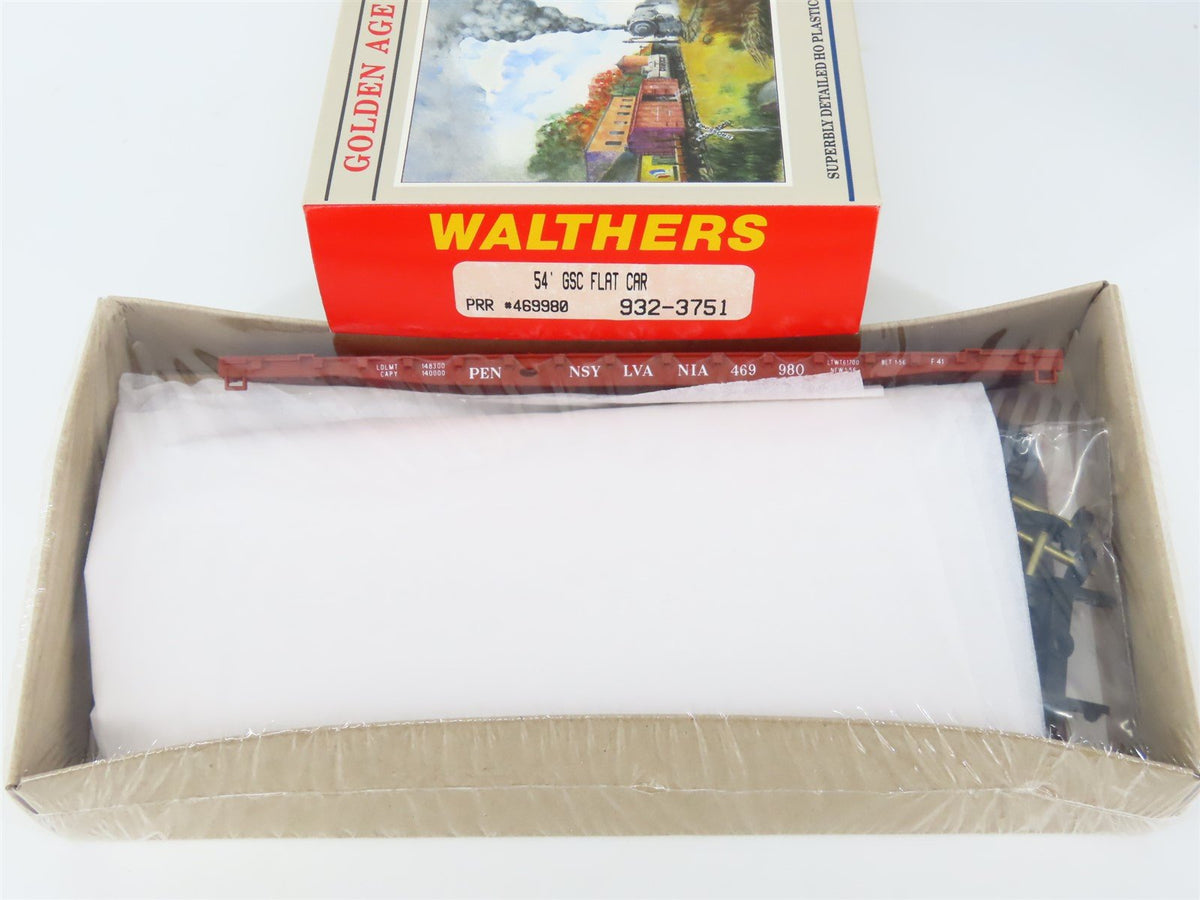 HO Scale Walthers 932-3751 PRR Pennsylvania 54&#39; Flat Car #469980 Kit - Sealed