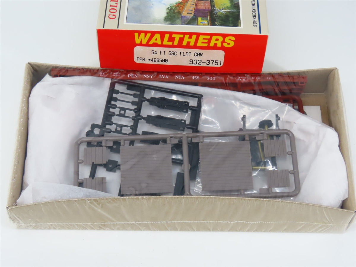 HO Scale Walthers 932-3751 PRR Pennsylvania 54&#39; Flat Car #469500 Kit - Sealed