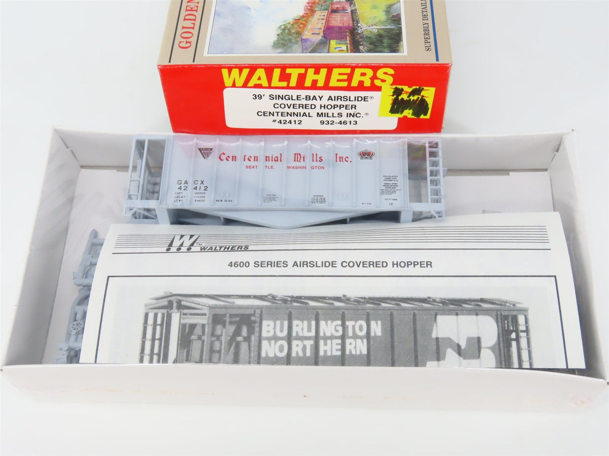 HO Scale Walthers 932-4613 GACX Centennial Mills 39&#39; Hopper #42412 Kit - Sealed